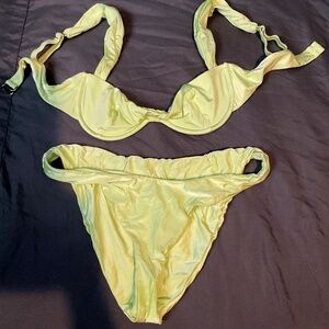 Swimsuit minty green light shimmer small both top and bottom